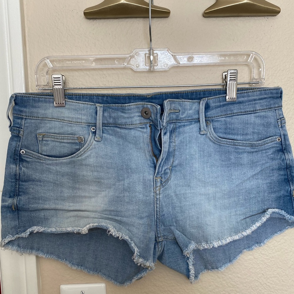 H&M light blue cutoff jean shorts, size 8